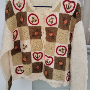 Knitted Crochet Cardigan