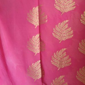 Pink Colour Georgette Saree