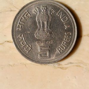 Old Indira Gandhi 5 Rupees Coin 1917-1984