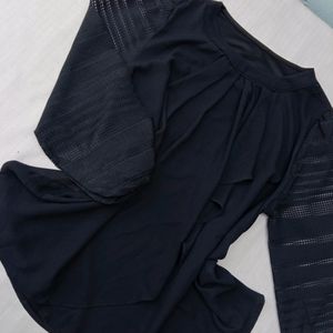 New Korean Black Ruffled Blousen