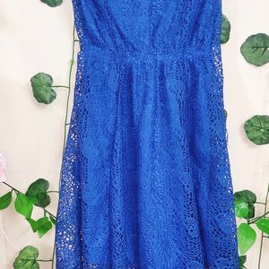 Royal Blue Net One Piece Sexy Dress