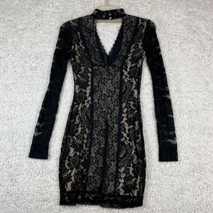 Bebe Black Netted Dress