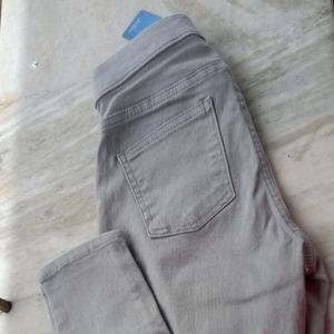 Women Mid Rise Grey Skinny Jeggings