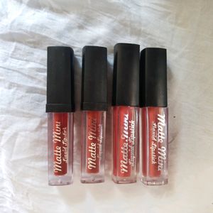 SET OF 4 NUDE SHADE LIQUID LIPSTICKS