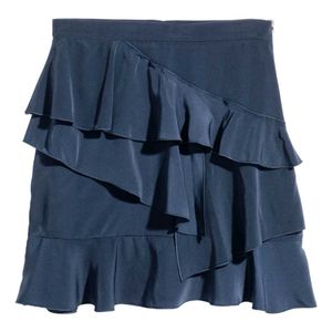 H&M Two Ways Skirt Blue Y2k Asymmetric Zipper