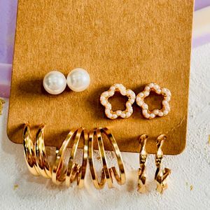 Combo Pack Of 5hoop N Stud Earrings