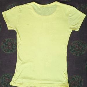 Women's Yellow Daily Wear Tshirt/Top