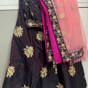 Brown Golden Lehenga