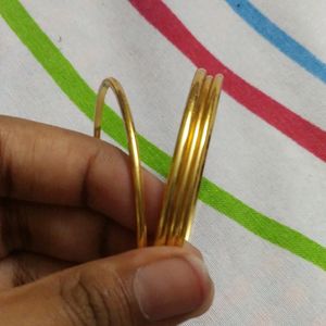 Gold Simple Bangles ( 4 )