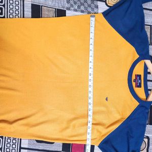 RED TAPE Men Solid Round Neck Yellow, Blue Sweater