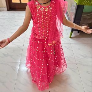 Pink Heavy Lehenga For Girls Upto 6 8 Year Old