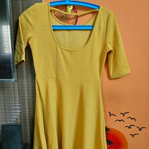 Mustard Colour Single Piece Dress