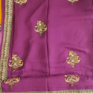 Heavy Zardosi Work Saree