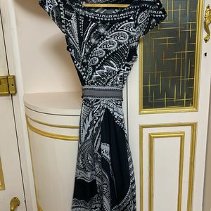 Printed Boat Neck Dress