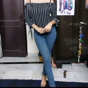 Off Shoulder Stripes Top