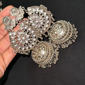 Oxidised German Silver Jhumkas