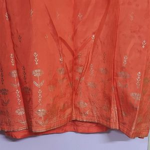 Orange Silk Suit Set