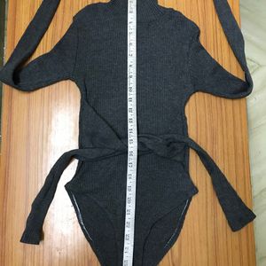 Stretchy Dark Grey Bodysuit Fits 32-36