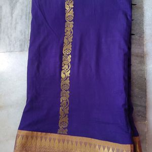 Blue Colour Cotton Traditional Saree.