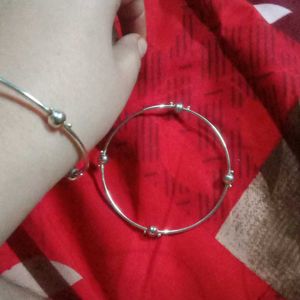 Cutee Silver Bangles For Each Hand