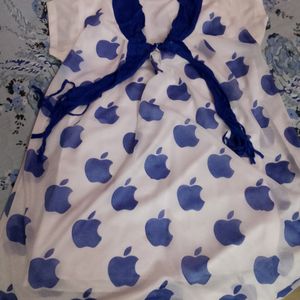 Beautiful Blue Apple Print Top