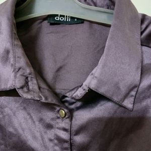 PURPLE SATIN SHIRT