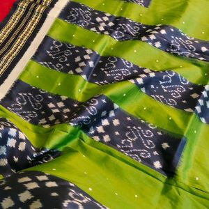 OPure Silk Orissa Weave Ikkat Saree And Begum Puri