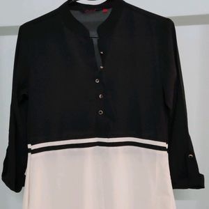 VISHUDH Black & White Kurta