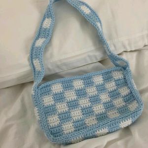 Crochet Blue Bag