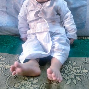 White Cute Baby Kurta Set