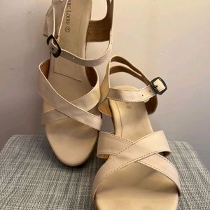 Marc Loire Strappy Wedges With Buckle Closure