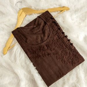 DOBBY COTTON CHIKANKARI KURTI