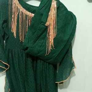 Green Golden Partywear