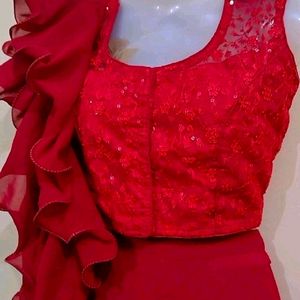 Price DropMaroon Ruffled Plazzo Dress💞❣️