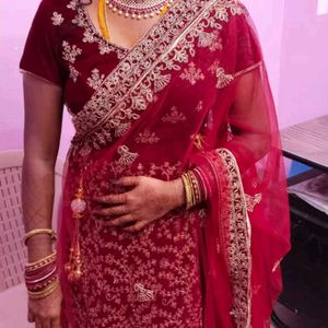 Beautiful maroon bridal lehenga set