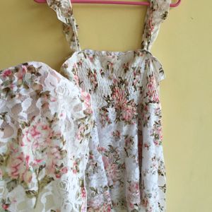 Cottage Core Floral Ruffle Top