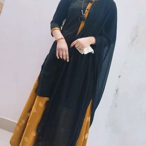 kurti with bottom flared skirt and ,dupatta