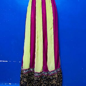 Designer Full Flare Skirt + Velvet Short Kurti