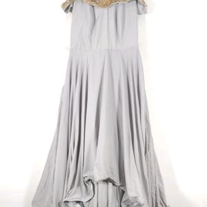 Grey Embroidered Lonk Gown (Women)