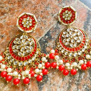 Red Kundan Earrings