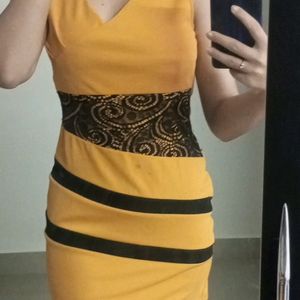 Yellow bodycon dress