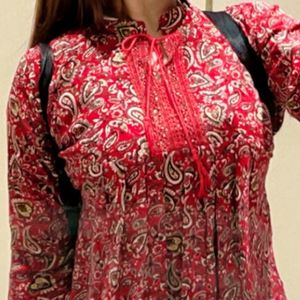 Red Printed Top