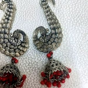 Combo-Oxidised Set With Earrings And Maangtika