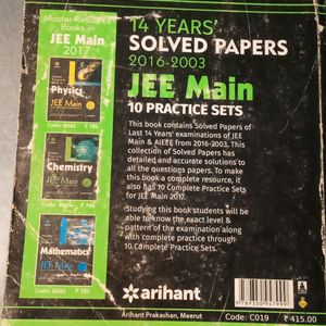 14 Years Solved Paper For Jee Mains (2016-2003)