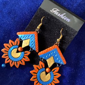 Beautiful Earrings In Terracotta