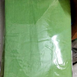 Green Colour Pure Cotton Saree With Golden Boder