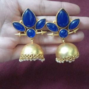 Antique Blue And Golden Earning💙