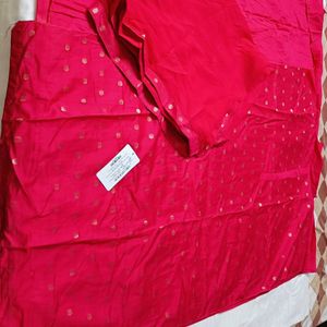 Saree Mall Banarsi Silk Zari Pink Suit Fabric