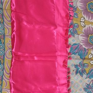 Pink Satin Saree