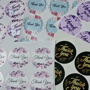 Thank You Sticker, 1.5 inch, Waterproof  (100pcs)